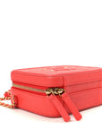 Caviar Quilted Small CC Filigree Vanity Case Red