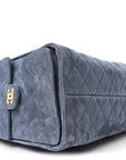 Suede Quilted Medium CHNL 25 Handbag Blue