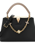 Taurillon Flower Chain Capucines MM  Black Galet Gray Pearly Cream