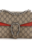 GG Supreme Monogram Suede Mini Dionysus Shoulder Bag Beige Ebony Vulcanic Red