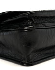 Crinkled Calfskin Matelasse Monogram Baby Niki Chain Satchel Black