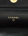 Lambskin Quilted CHNL 19 Wallet On Chain WOC Black