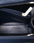 Caviar Quilted Medium CC Filigree Vanity Case Navy
