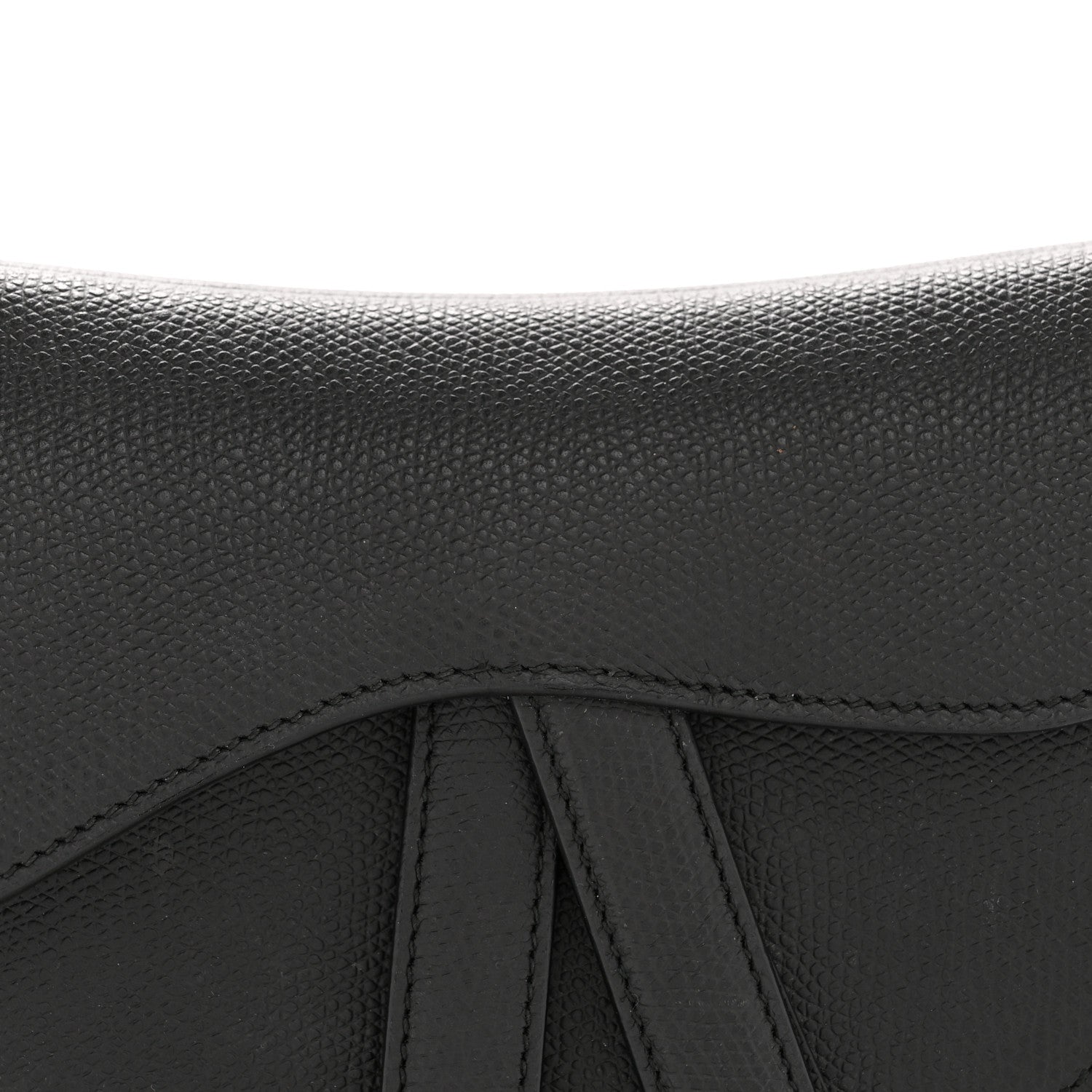 Grained Calfskin Mini Saddle Bag Black