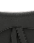 Grained Calfskin Mini Saddle Bag Black
