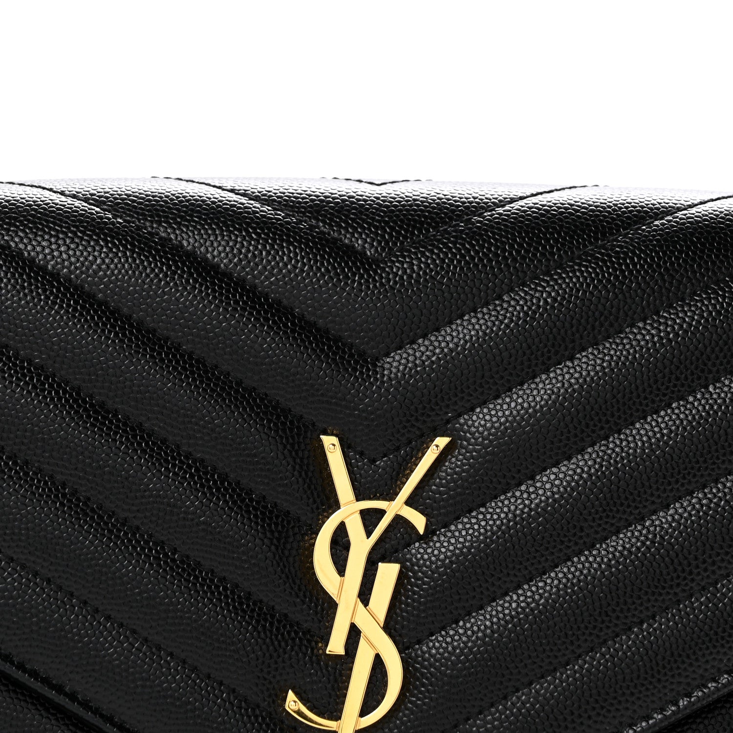Grain De Poudre Matelasse Chevron Monogram Envelope Clutch Black