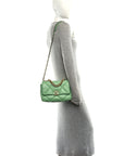 Goatskin Quilted Medium CHNL 19 Flap Light Green