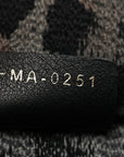 Canvas Mizza Embroidered Large Leopard Book Tote Grey