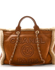 Lambskin Shearling Medium Deauville Tote Brown