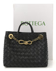 Nappa Intrecciato Small Andiamo With Chain Shoulder Bag Black
