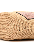 Calfskin Raffia Anagram Paulas Ibiza Pochette Bag Natural Tan