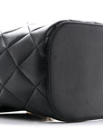 Lambskin Quilted Trendy Vanity Case Black