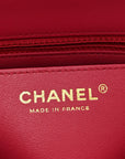Lambskin Chevron Quilted Mini Square Flap Fuchsia