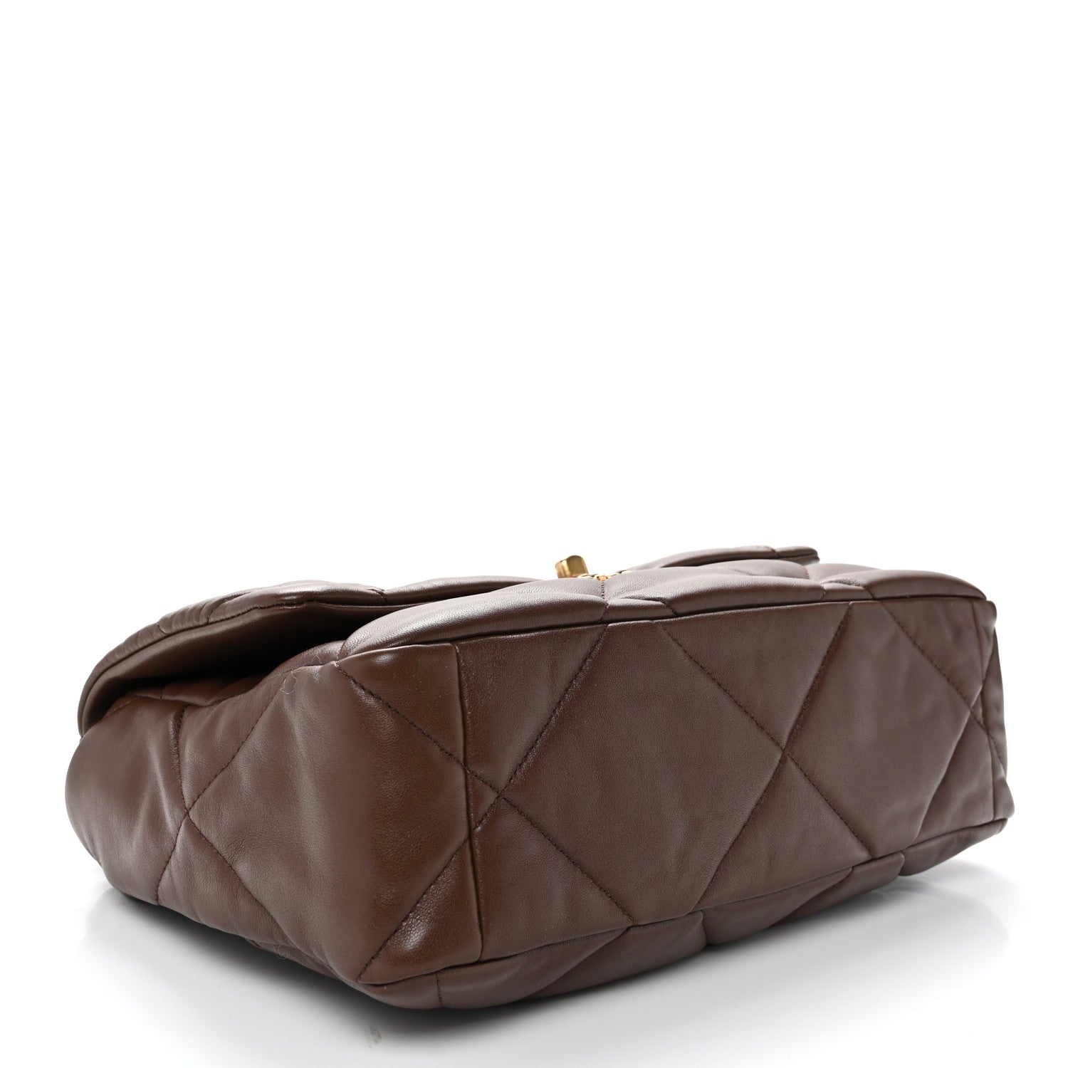 Lambskin Quilted Large CHNL 19 Flap Dark Brown