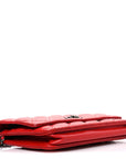 Glazed Calfskin Quilted Reissue Wallet On Chain WOC Red