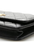 Caviar Quilted Perforated Metal CC Wallet On Chain WOC Black