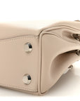 Natural Smooth Calfskin Small Rodeo Top Handle Handbag Almond