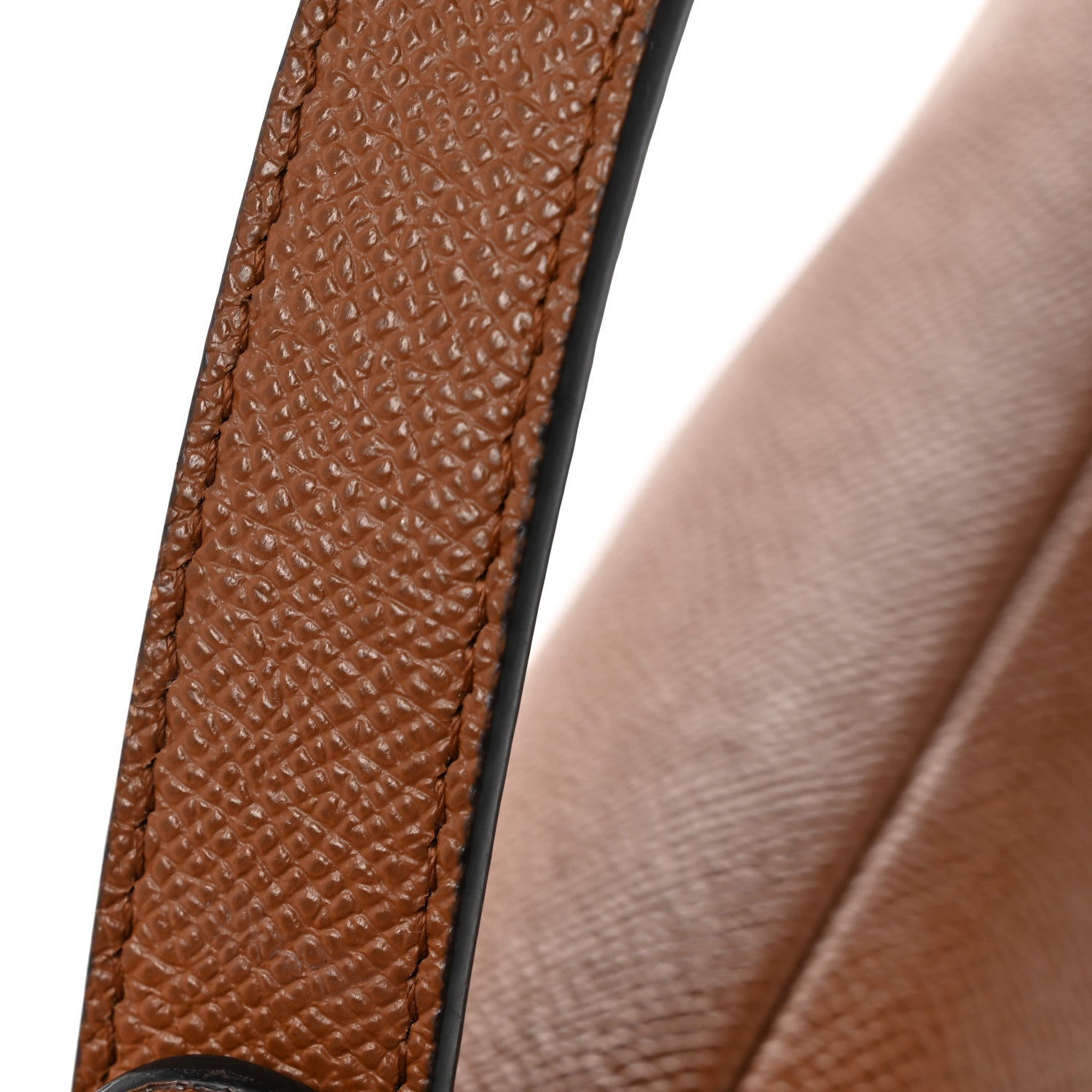 Grained Calfskin Saddle Bag With Strap Camello
