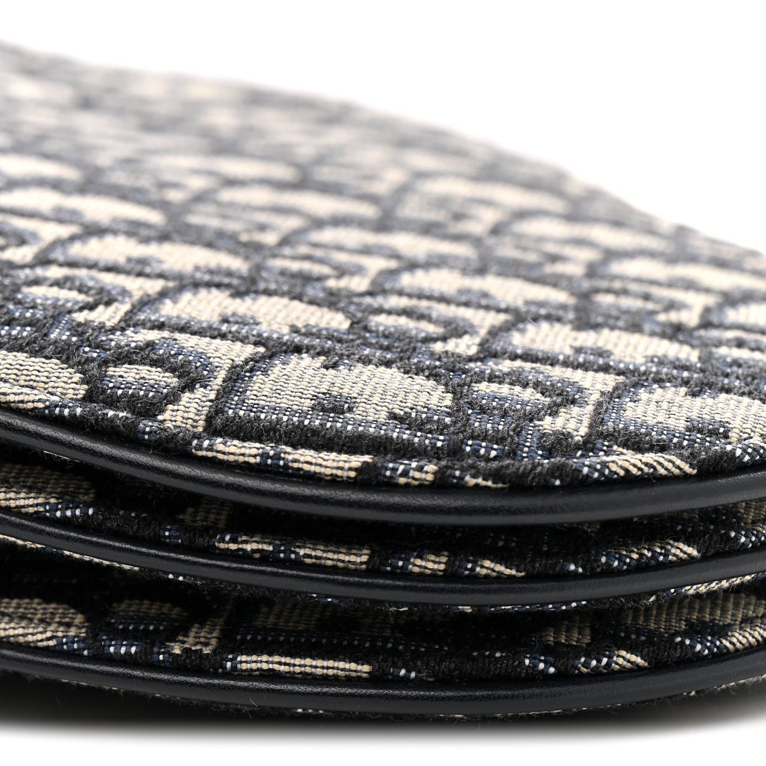 Oblique Saddle Pouch With Strap Navy Blue