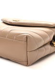 Calfskin Y Quilted Monogram Toy Loulou Crossbody Bag Dusty Grey