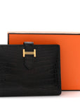 Matte Alligator Bearn Compact Wallet Black