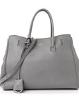 Smooth Calfskin Small Hampton Carry All Bag Grey