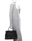 Cuoio Romano Selleria Bi-Color Medium Peekaboo Iconic Satchel Black Mou
