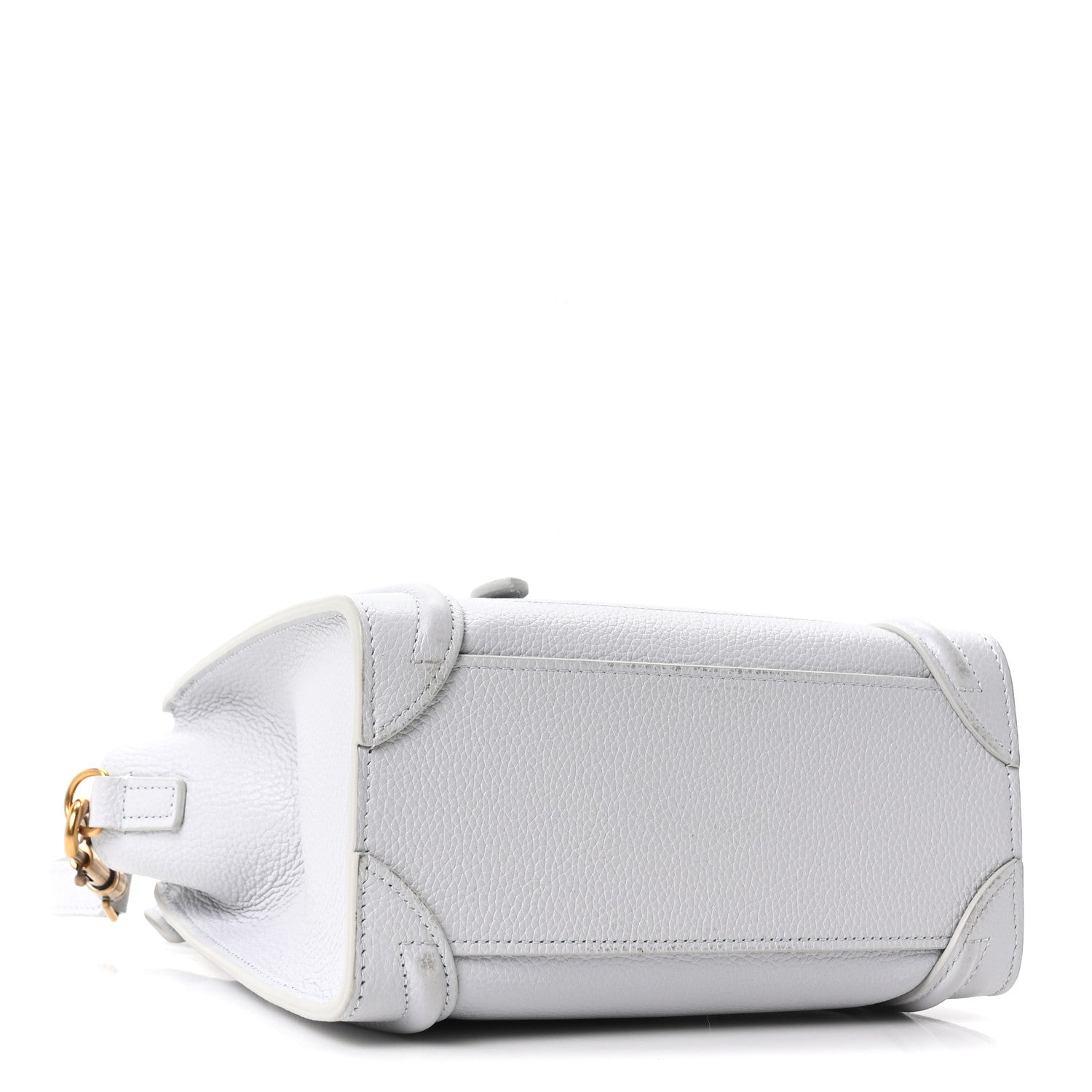Drummed Calfskin Nano Luggage Pearl Blue