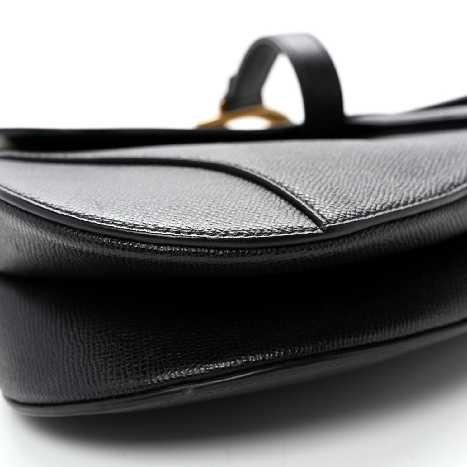 Grained Calfskin Saddle Bag Black