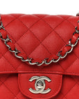 Caviar Quilted Mini Rectangular Flap Red