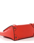 Drummed Calfskin Micro Luggage Vermillion