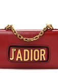 Calfskin J'AD1OR Chain Flap Bag Red