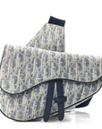 Denim Jacquard Oblique Kasuri Mens Saddle Bag Kasuri Blue White