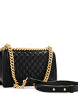 Lambskin Quilted Medium Boy Flap Black
