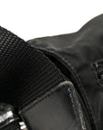 Tessuto Nylon Saffiano Double Buckle Messenger Shoulder Bag Black