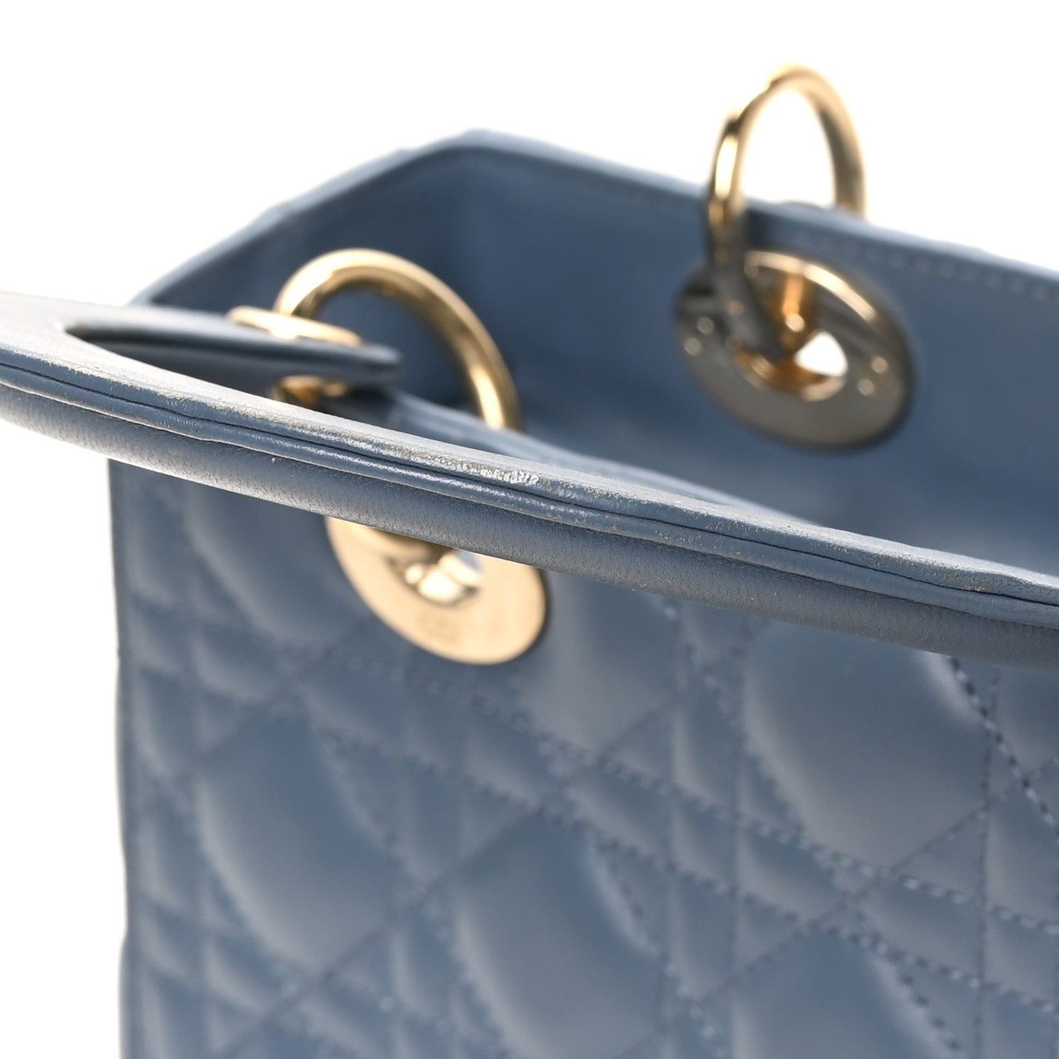 Lambskin Cannage Medium Lady D1OR Denim Blue