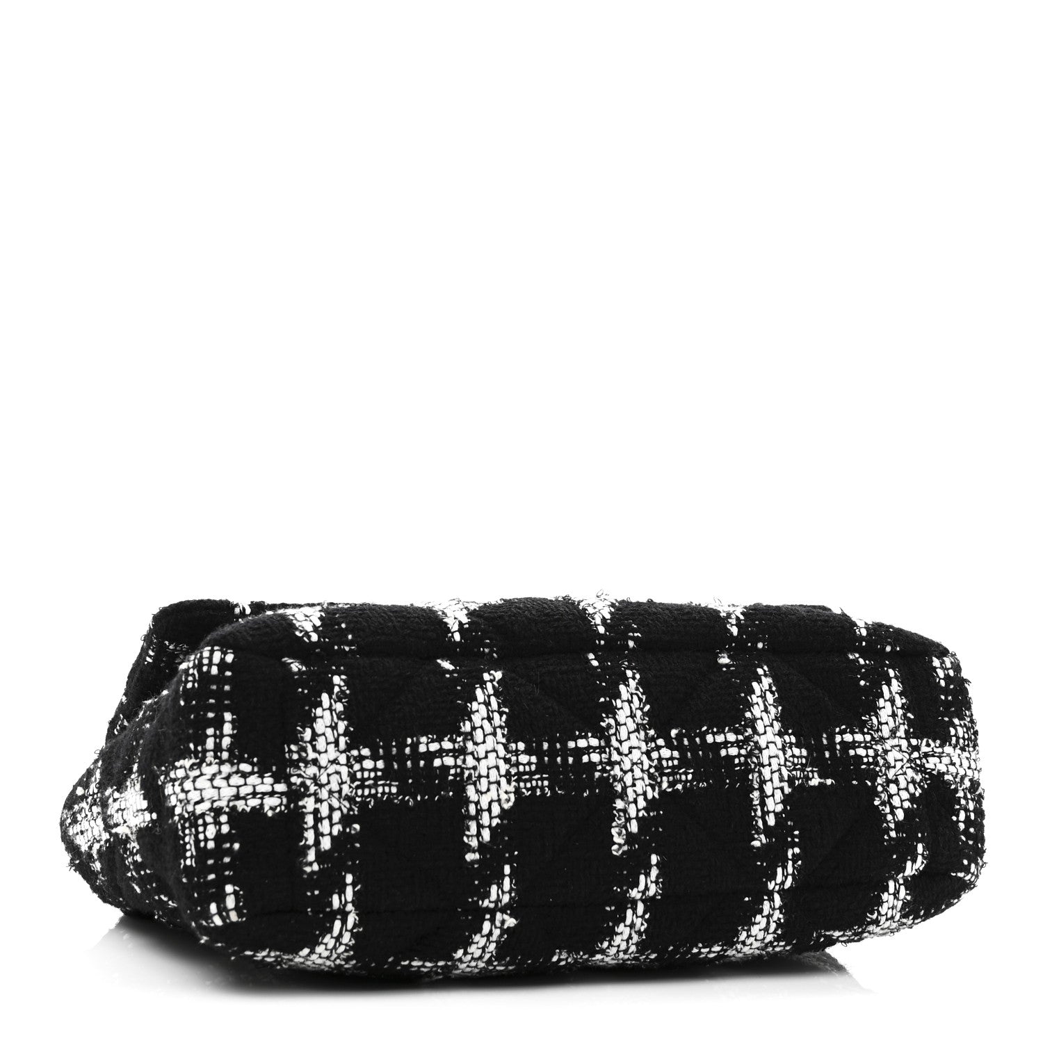 Tweed Quilted Large CHNL 19 Flap Black White