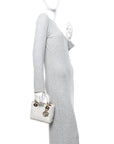 Lambskin Gathered Mini Lady D1OR White