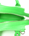 Grained Calfskin Neo Classic Silver Hardware Nano City Crossbody Fluo Green