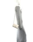 Lambskin Enamel Quilted Pearl Crush Wallet On Chain WOC White