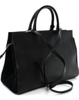 Grained Calfskin Medium Rive Gauche Cabas Black