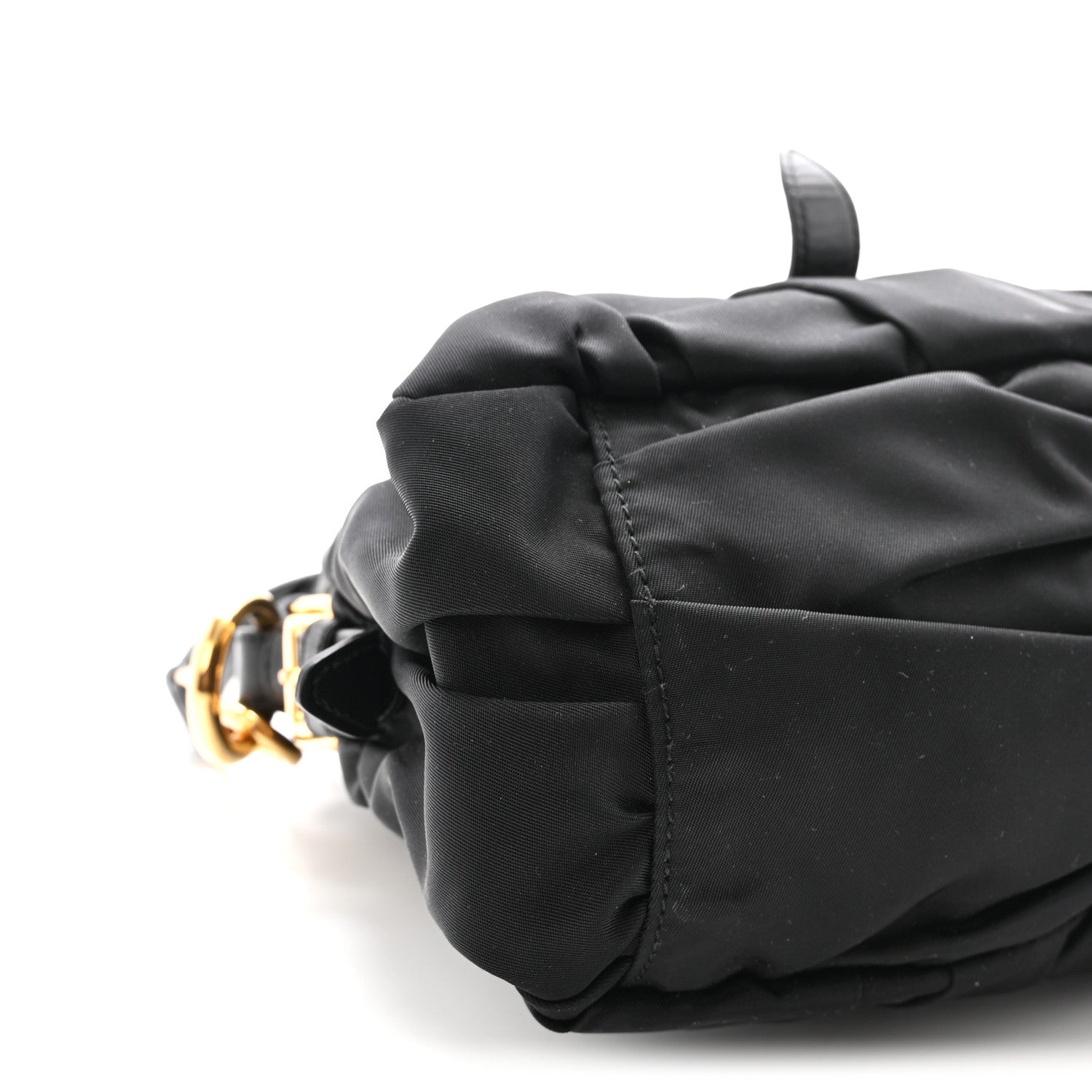 Tessuto Nylon Gaufre Shopping Satchel Black