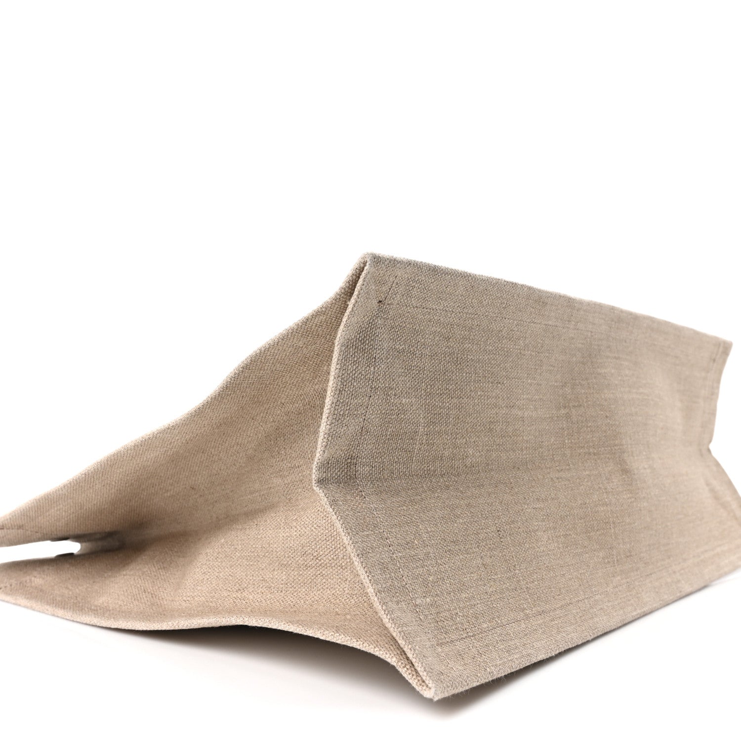 Linen Calfskin Small Rive Gauche Tote Greggio Natural