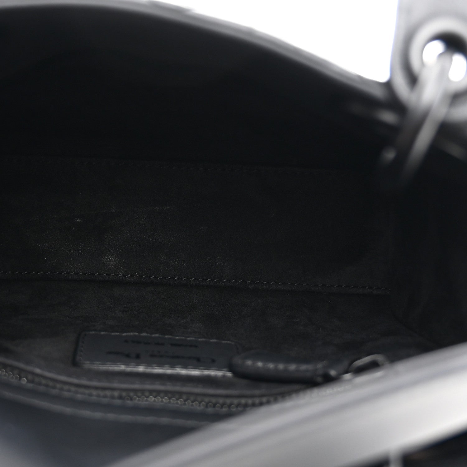 Ultra Matte Calfskin Cannage Mini Lady D1OR Black