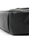 Sheepskin Matelasse Chevron Monogram Medium College Bag Black