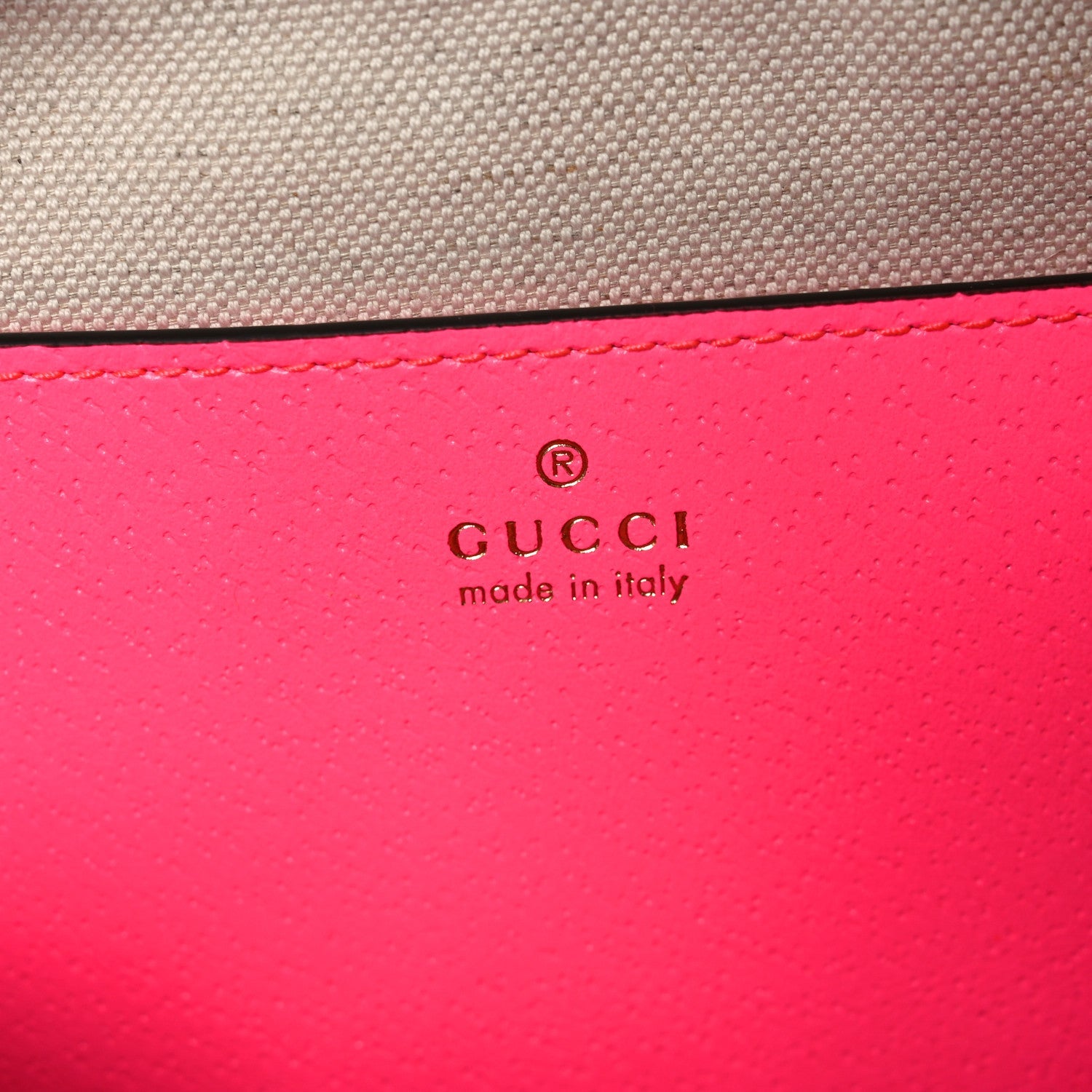 GG Supreme Monogram Textured Dollar Calfskin Web Ophidia Small Crossbody Bag Beige Ebony Fuchsia