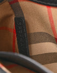 Coated Canvas Calfskin Vintage Check Medium Note Crossbody Bag Black