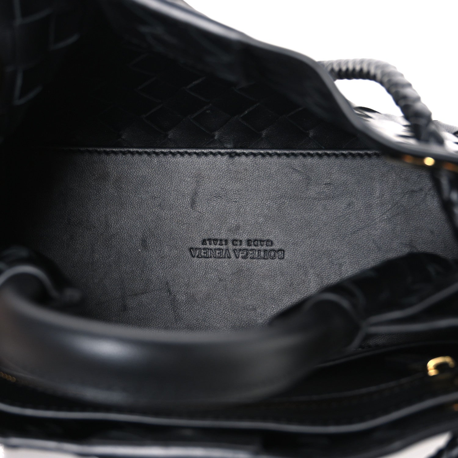 Nappa Intrecciato Small Andiamo Shoulder Bag Black
