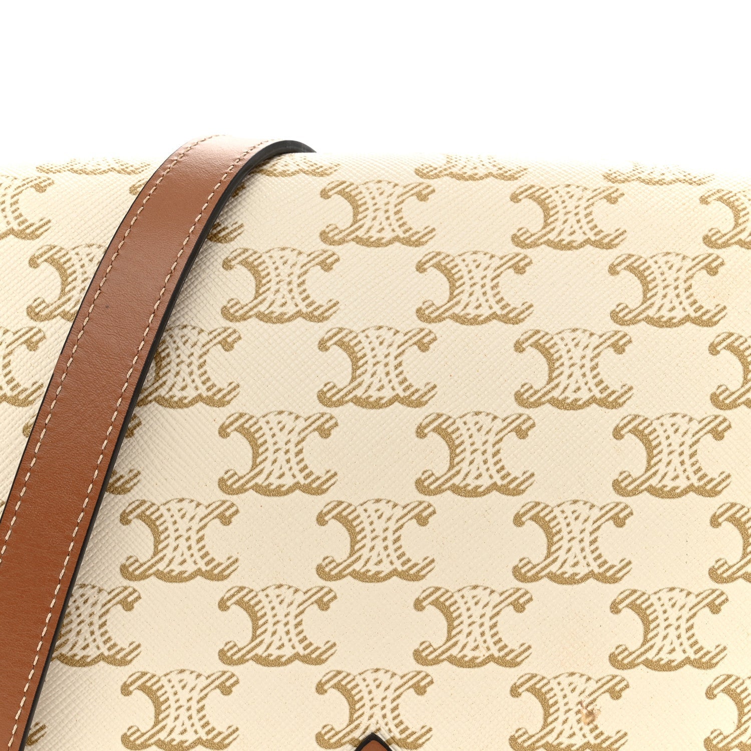 Triomphe Canvas Medium Folco Bag White