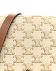 Triomphe Canvas Medium Folco Bag White